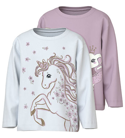 Name It Bluse - NmVakiane - 2er-Pack - Winsome Orchid/Bright Whi