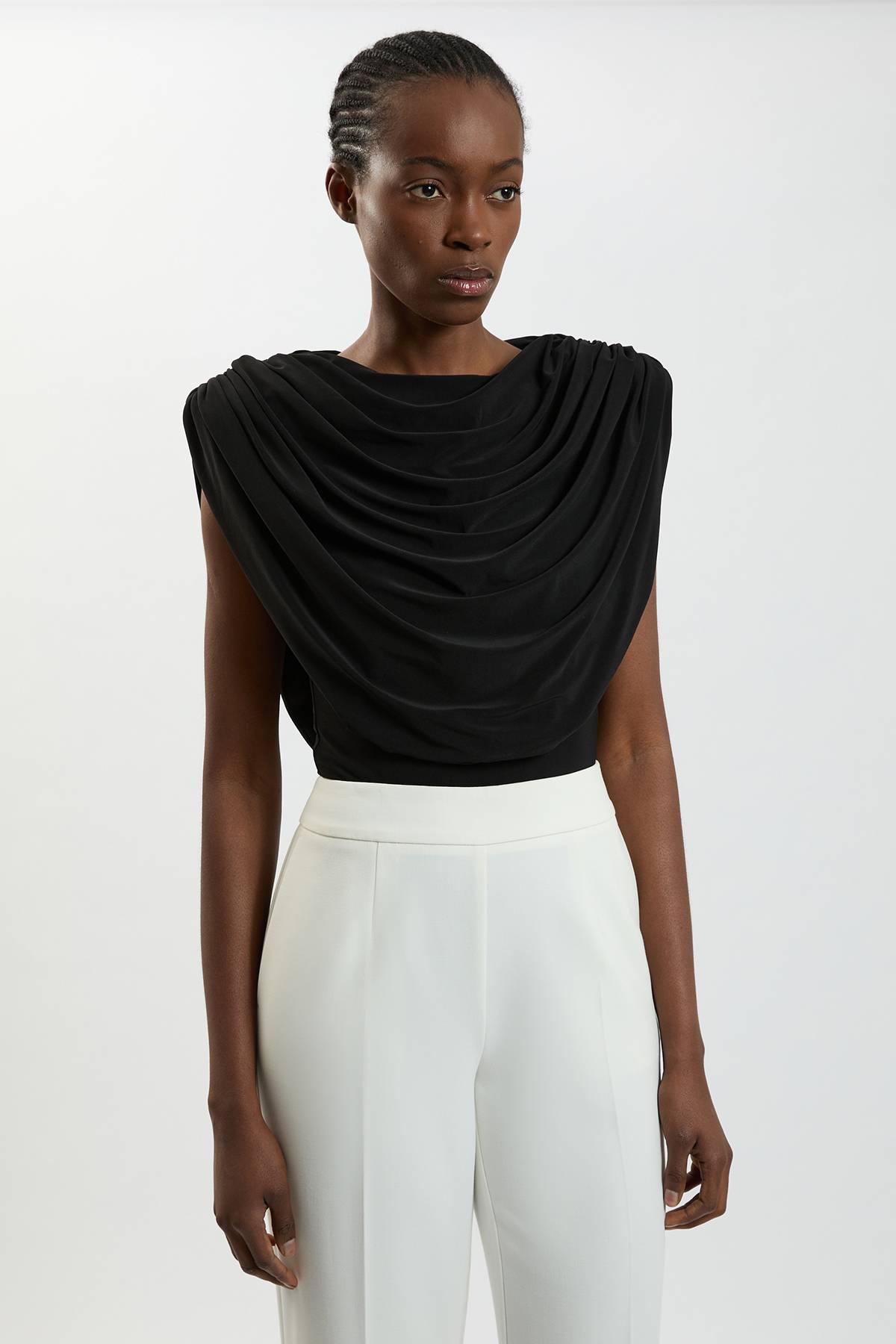 KarenMillen Body En Jersey À Col Bénitier Et Épaules Structurées