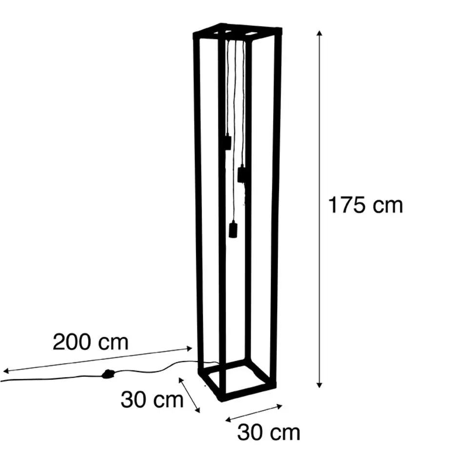 Qazqa vloerlampen big_cage zwart e27