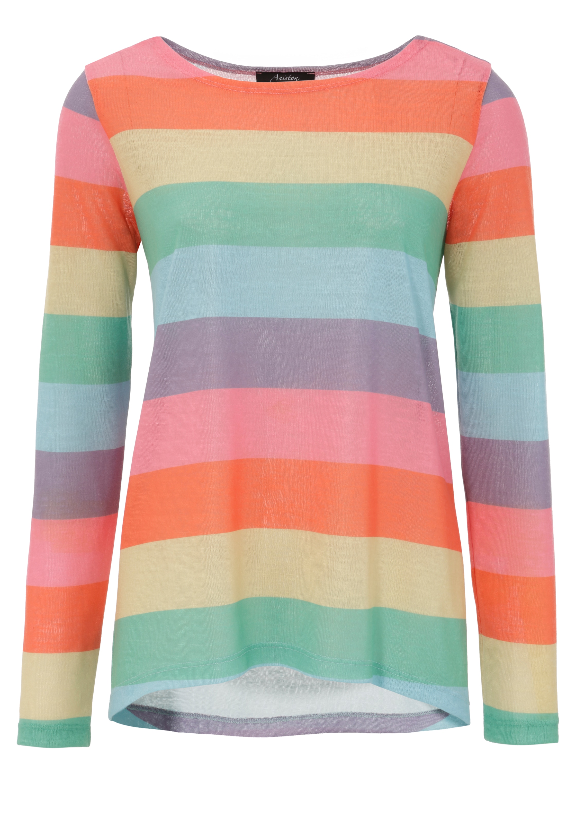 Aniston CASUAL Langarmshirt , mit farbstarken Streifen