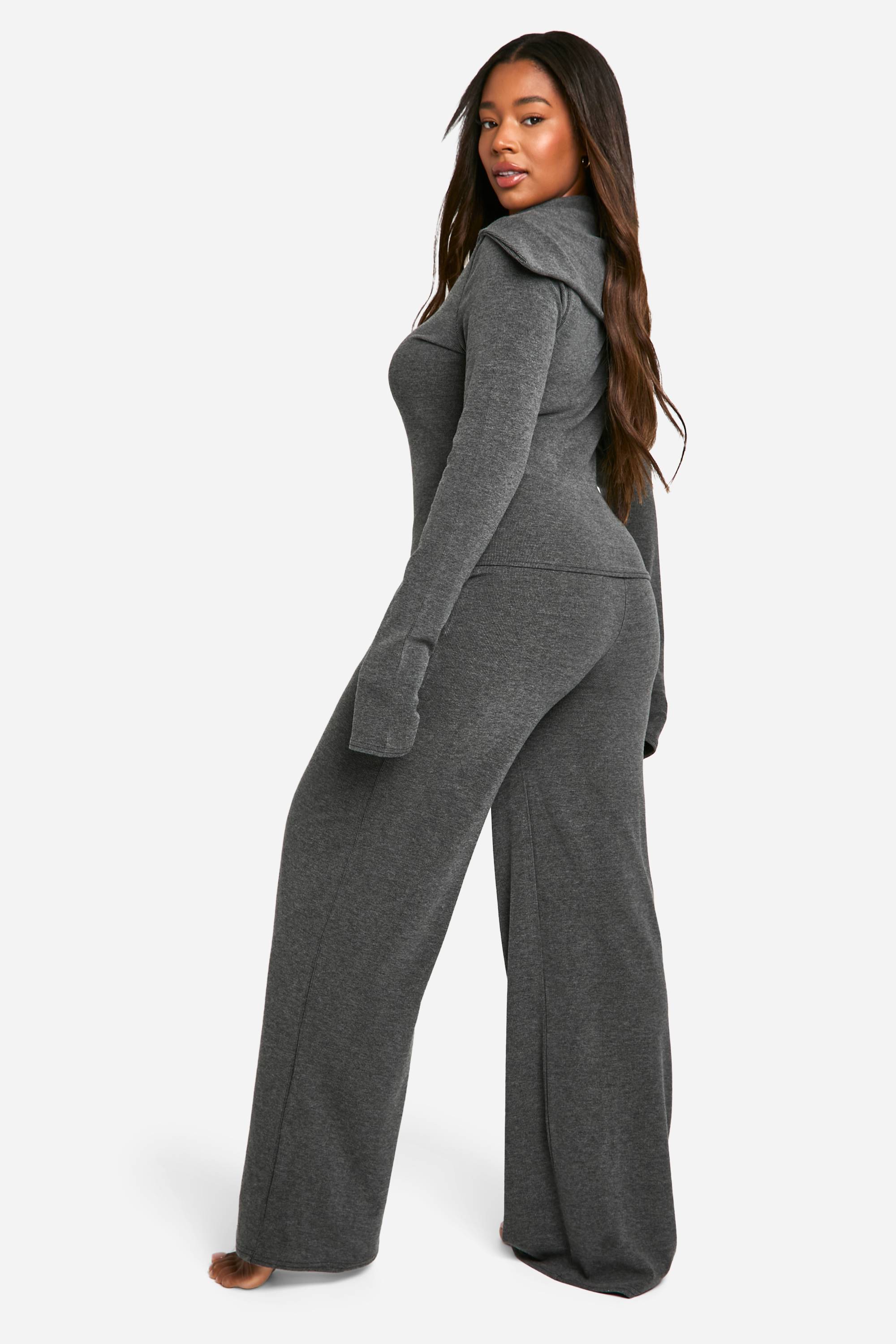 boohoo Ensemble de détente bicolore Plus – Haut zippé et pantalon