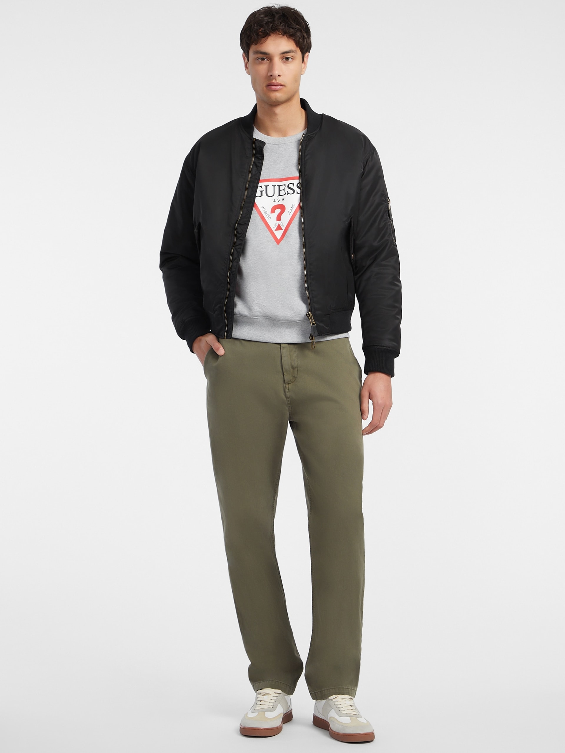 Jaqueta bomber de nylon