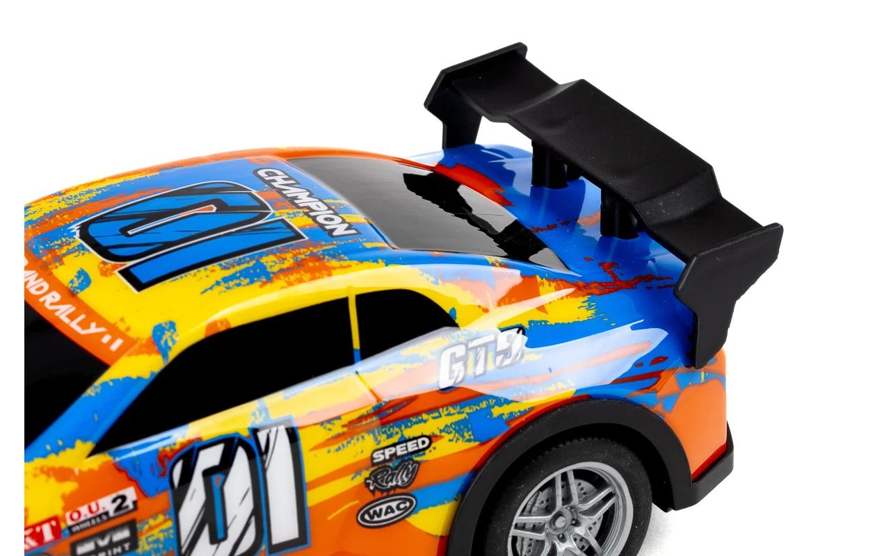 Auto Champion GT9 mit Licht, Gelb/Blau, 1:22Ferngesteuerter Sportwagen mit Licht für Kinder ab 3 Jahren