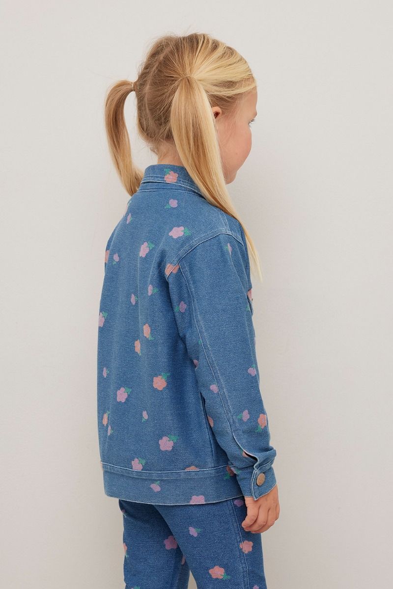 Denimjakke med blomsterprint Jenny