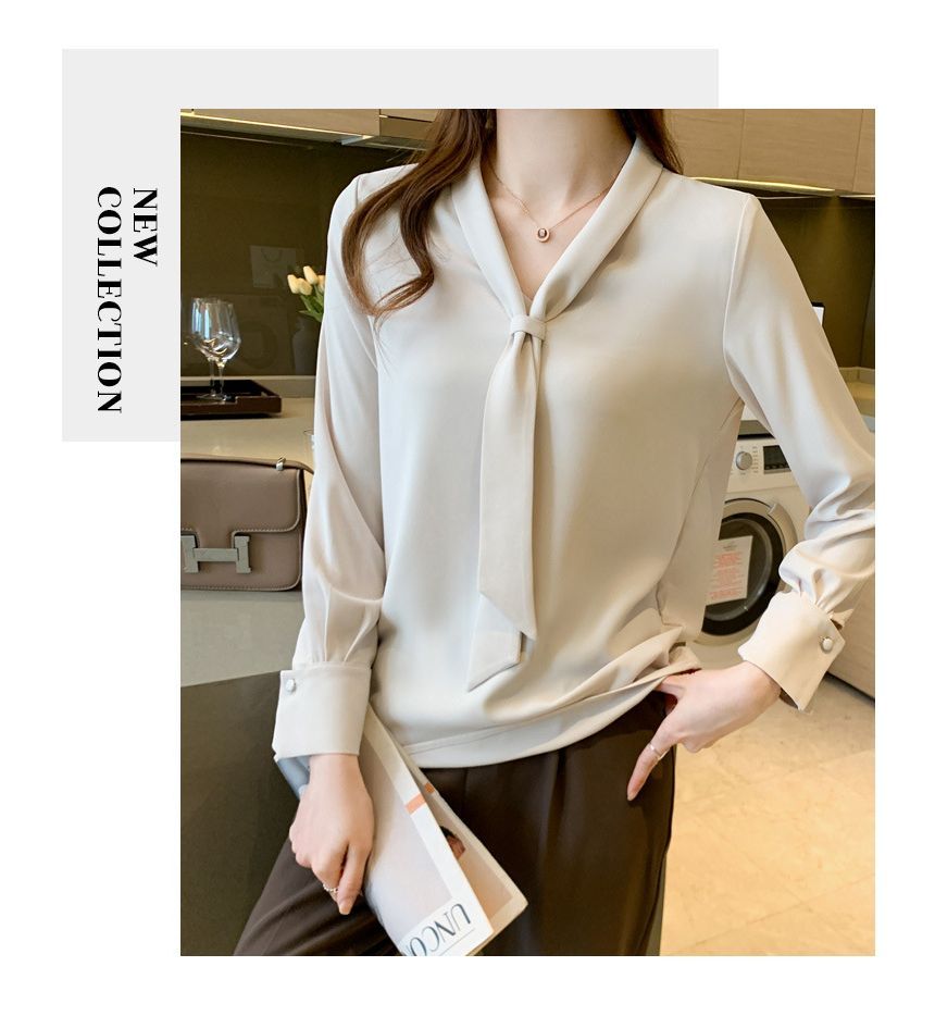 Daybreak - Blouse met lange mouwen en sjaalkraag
