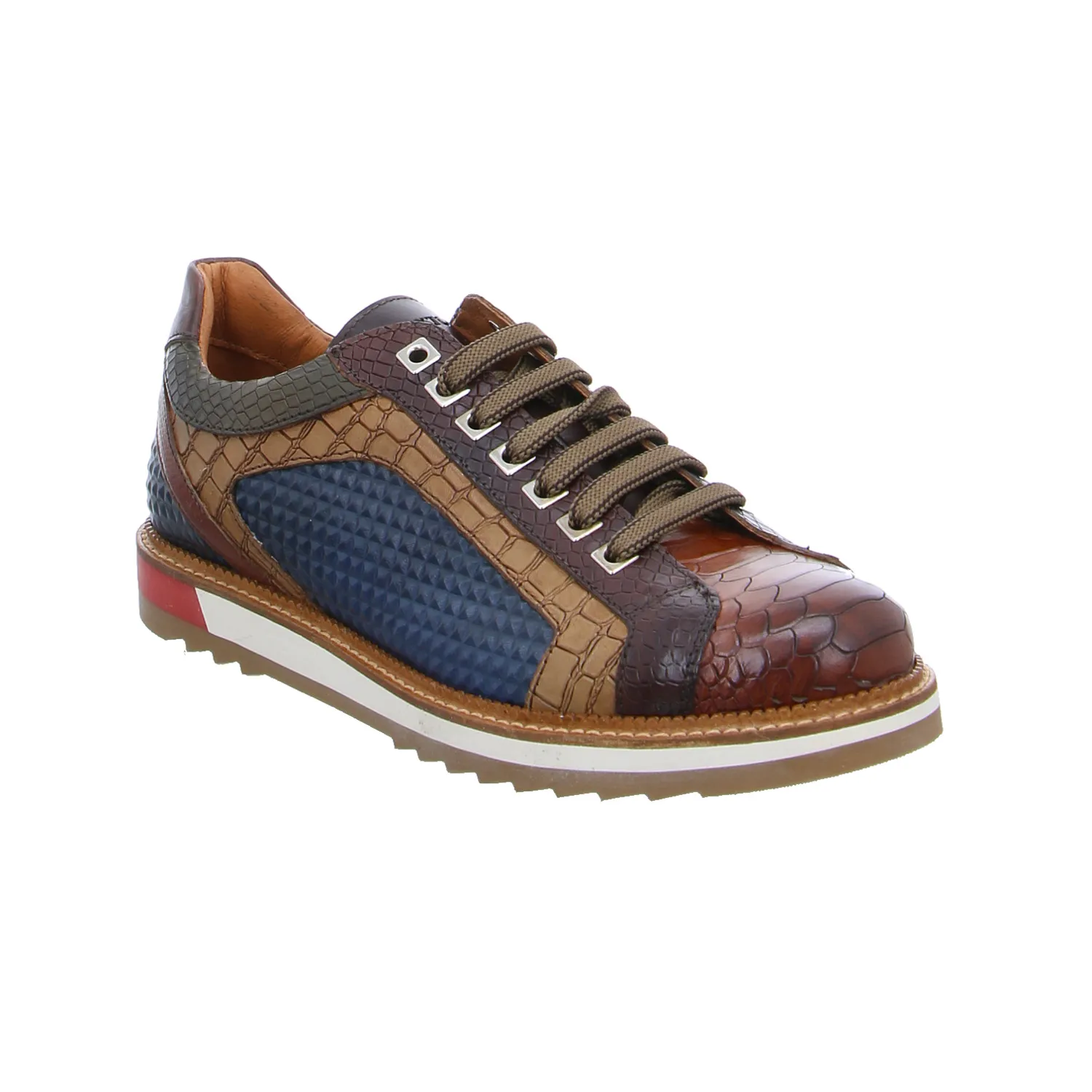 EXTON Halbschuhe Sneaker Cognac Leder