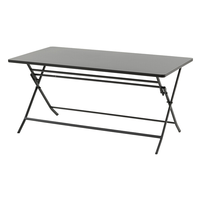 Ensemble table de jardin rectangle + 6 chaises empilables GREENSBORO Graphite