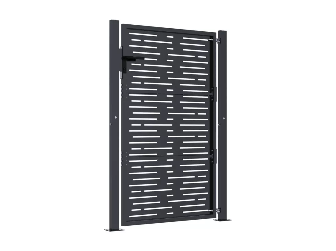 Portail de jardin anthracite 105x130 cm conception de carré