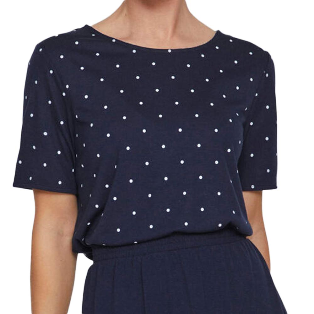 Vila T-shirt Marine à pois Femme Vila Mooney