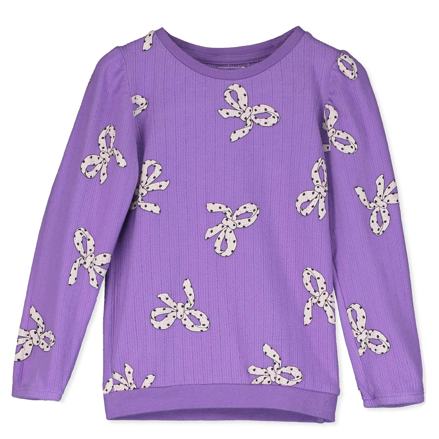 Lötiekids | Textured Tshirt | Bows All Over | Lilac