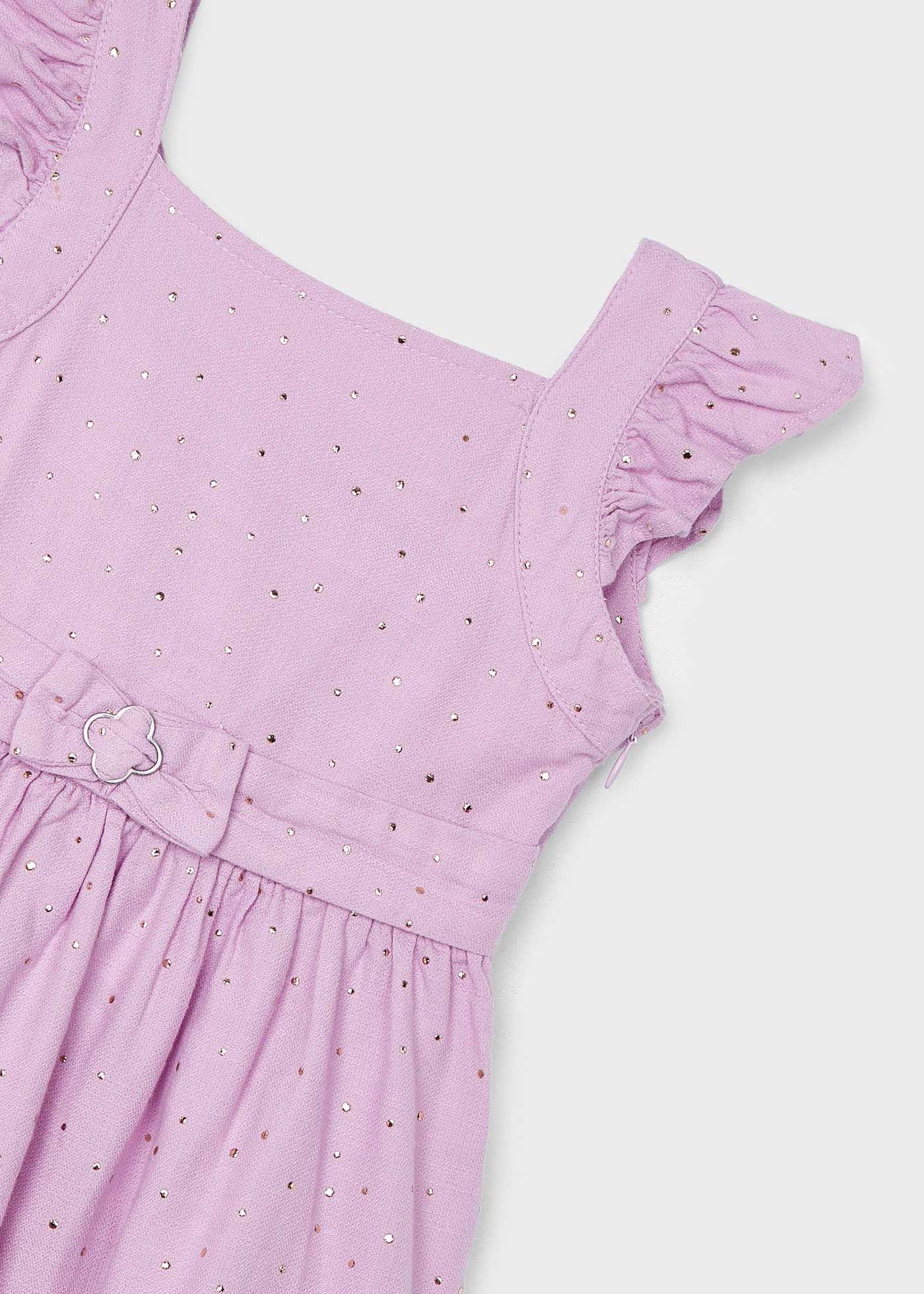 Vestido metálico de bolinhas para meninas