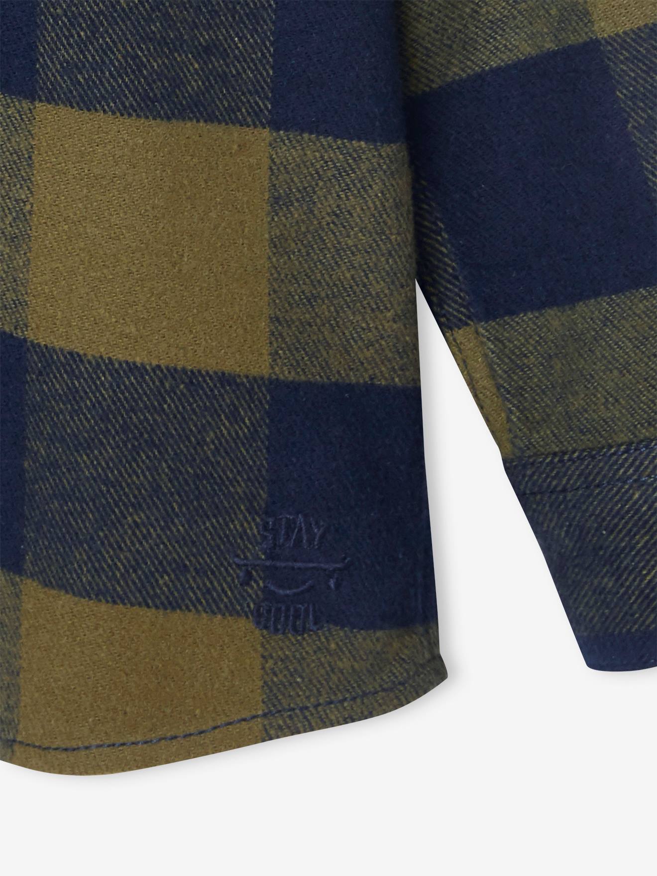 Camisa de flanela vermelha com estampa xadrez grande para meninos