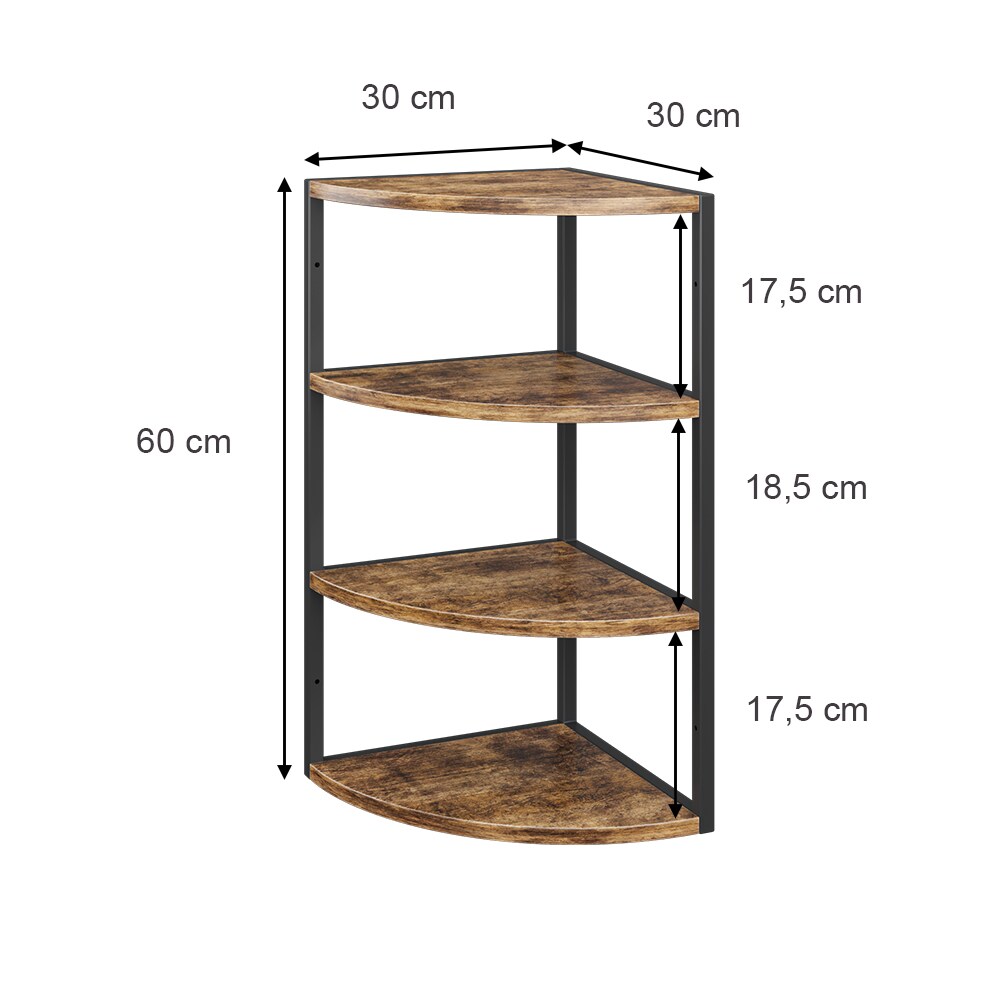 Vicco Eckregal Standregal Raumteiler Fyrk 3 Ebenen Medienregal Antikholz-Optik