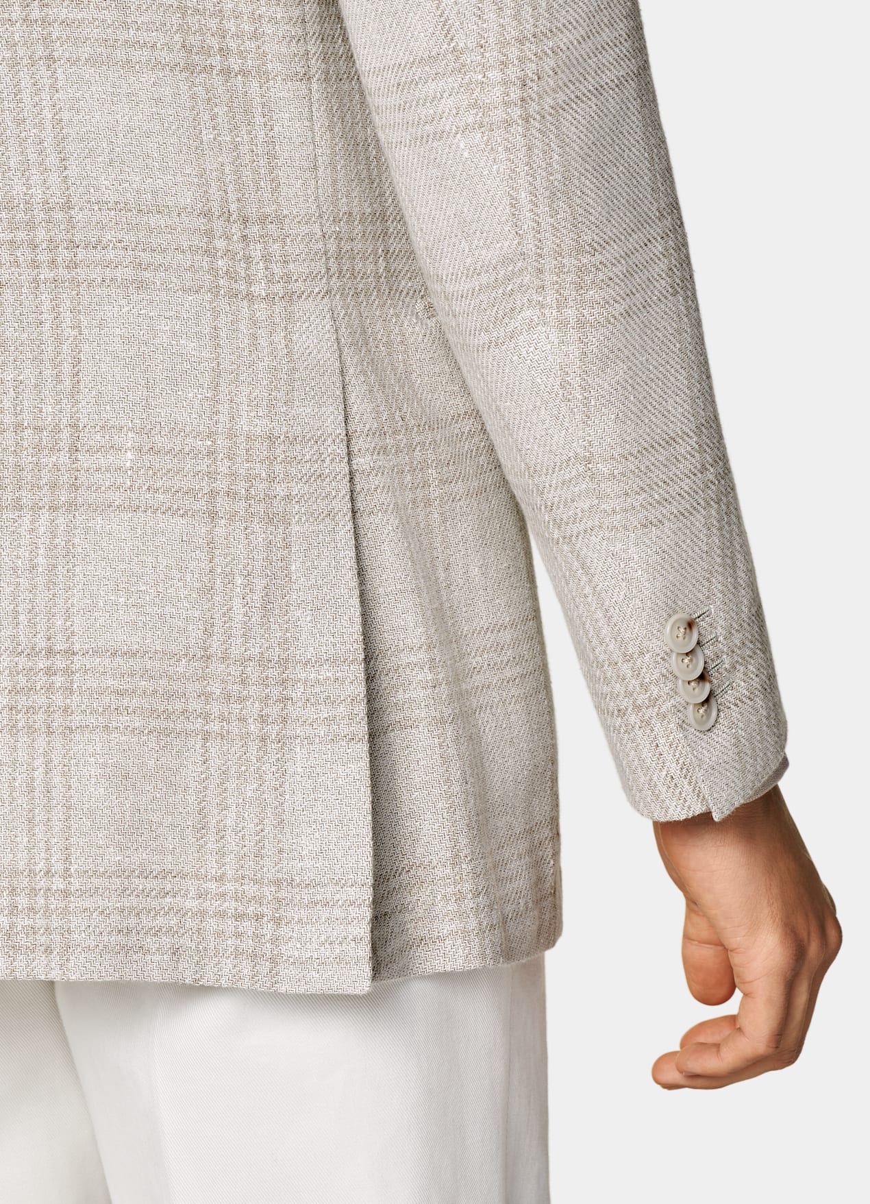 Blazer Roma coupe Relaxed taupe clair à carreaux