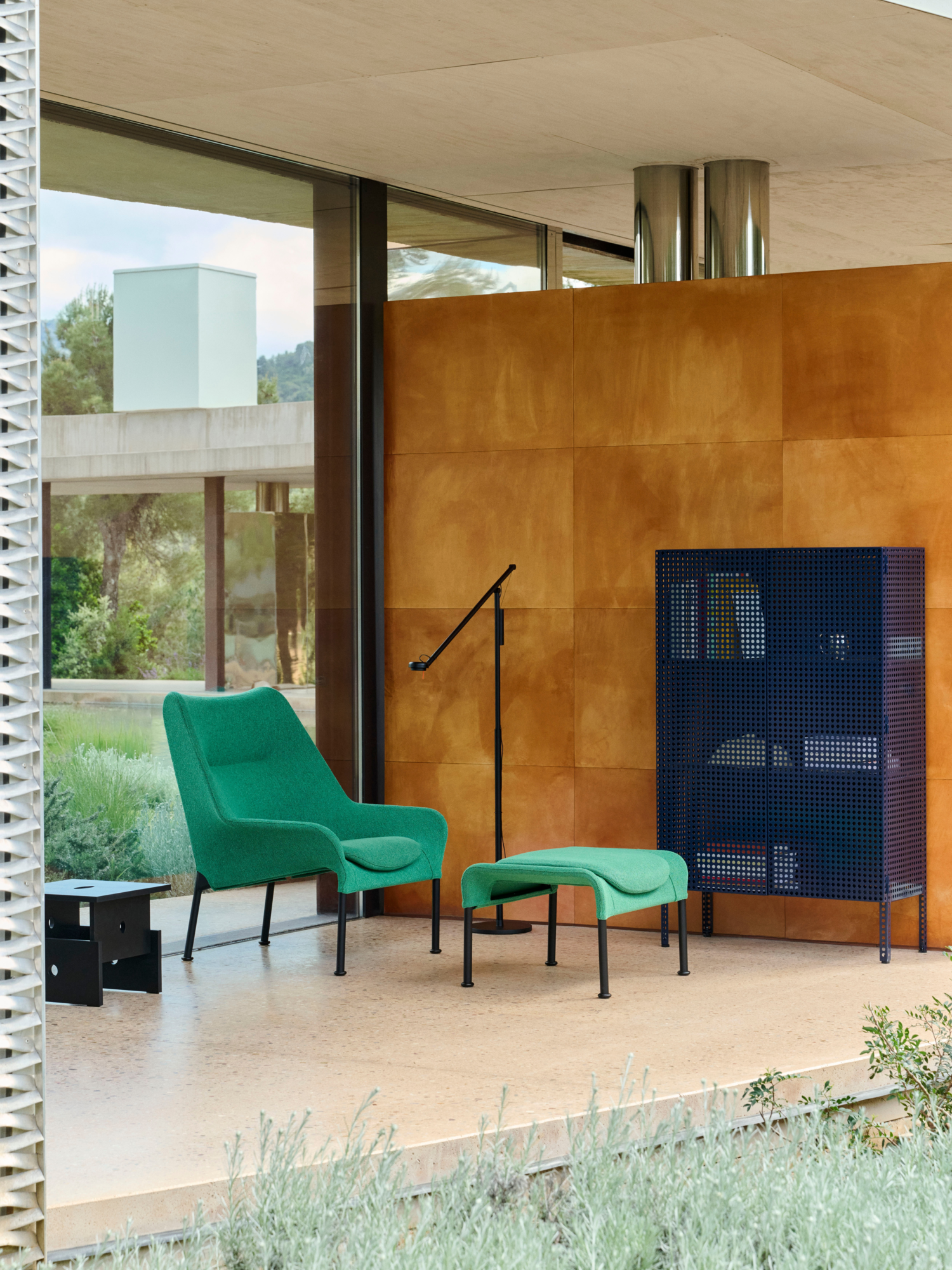 Wandkast Perforated Cabinet Floor L steel blue