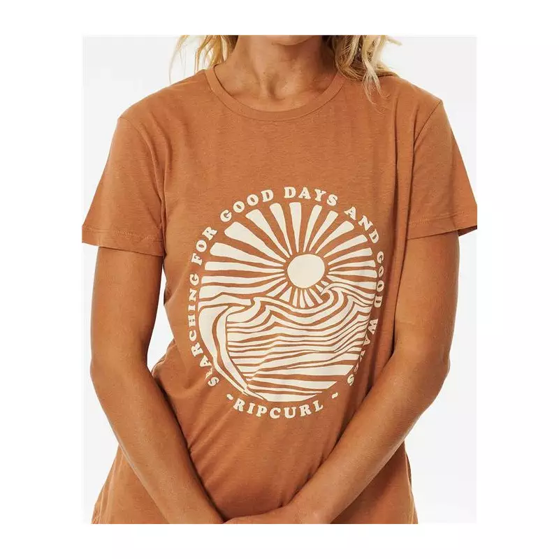 Teeshirt femme RIPCURL Good Waves Standard Tee Light Brown