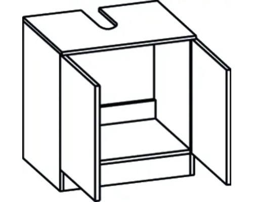 Pelipal Trier wastafelmeubel, 60 x 62 x 33 cm, wit, gedemonteerd