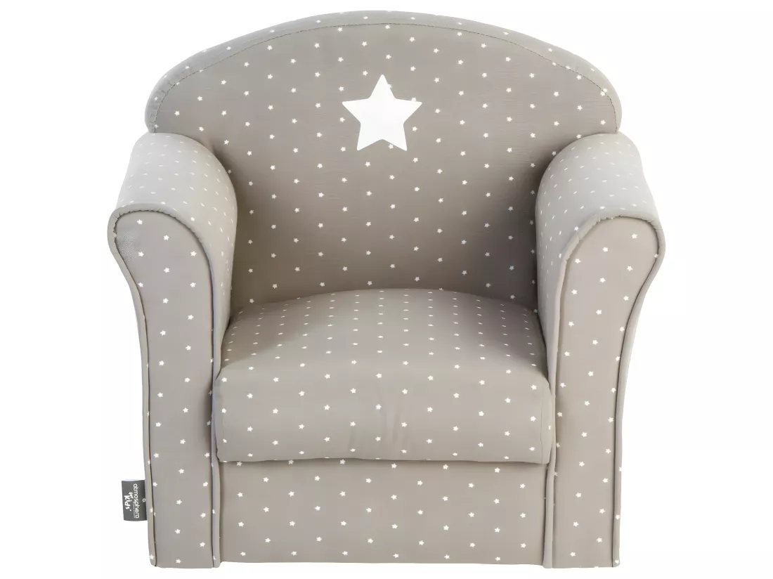 Fauteuil pour Enfant Gris Taupe déco étoile