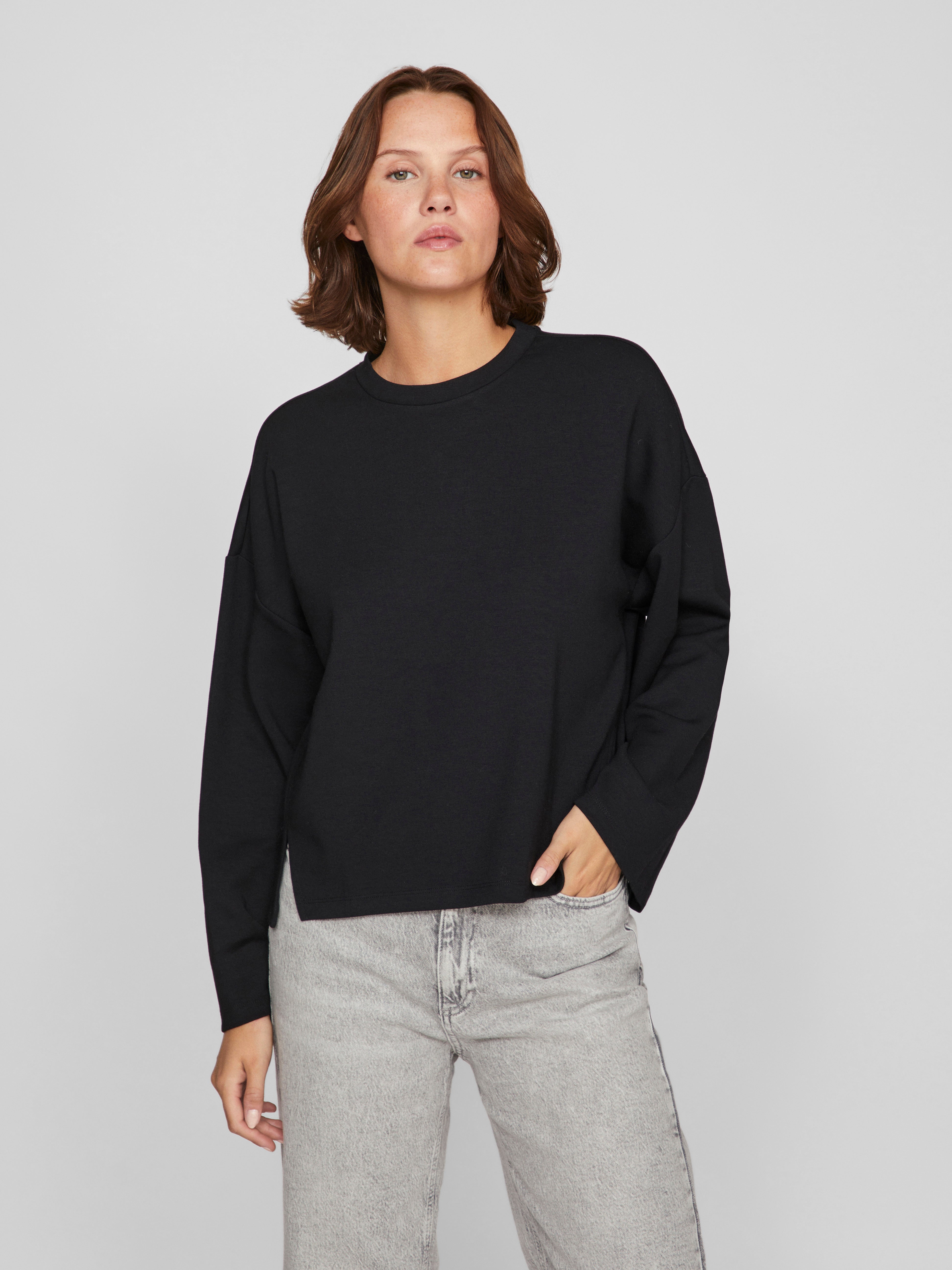 Vila  Vireflecti Crewneck L/S sweatshirt - Black Beauty