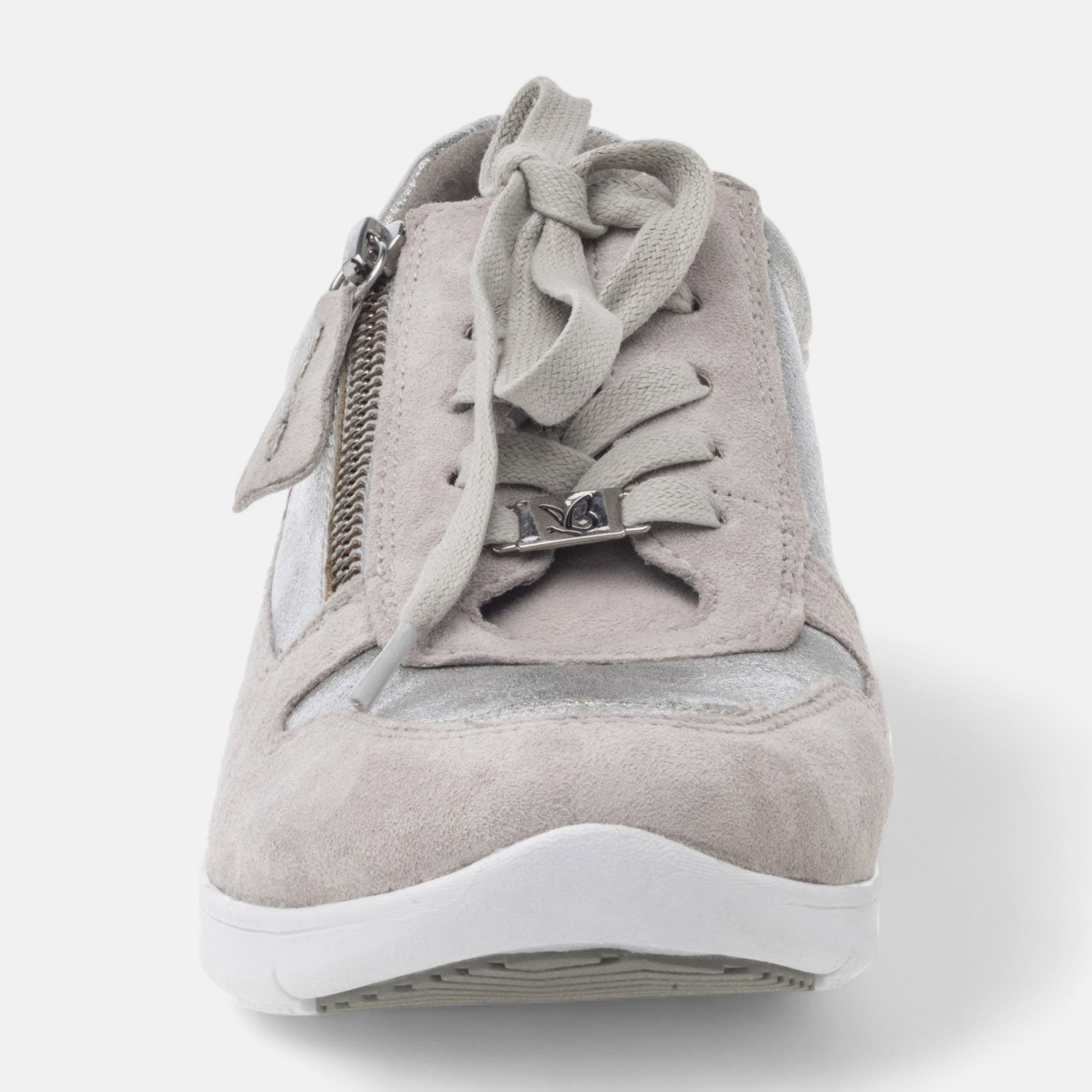 Baskets basses Femme en cuir argent