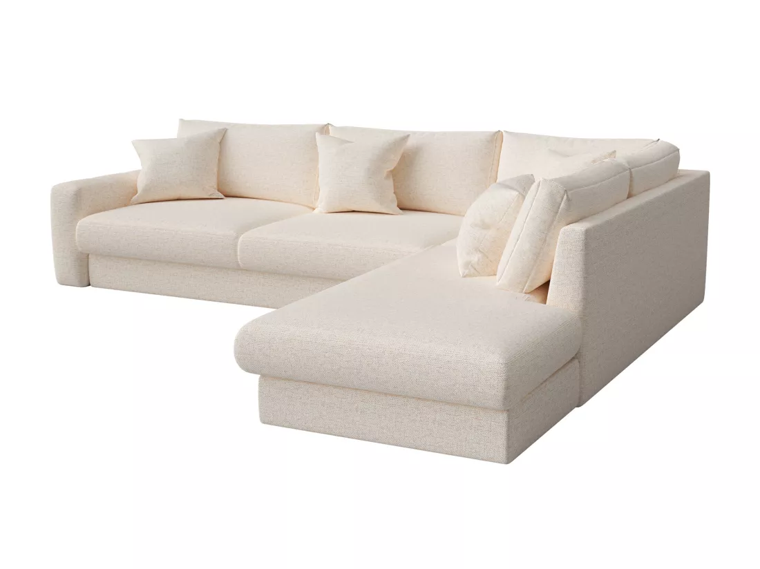 Canapé d'angle droit en tissu beige JULINA de Maison Céphy