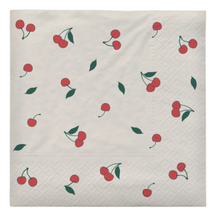 Broste Copenhagen Serviettes en papier Cherry - Set de 20 | Crème