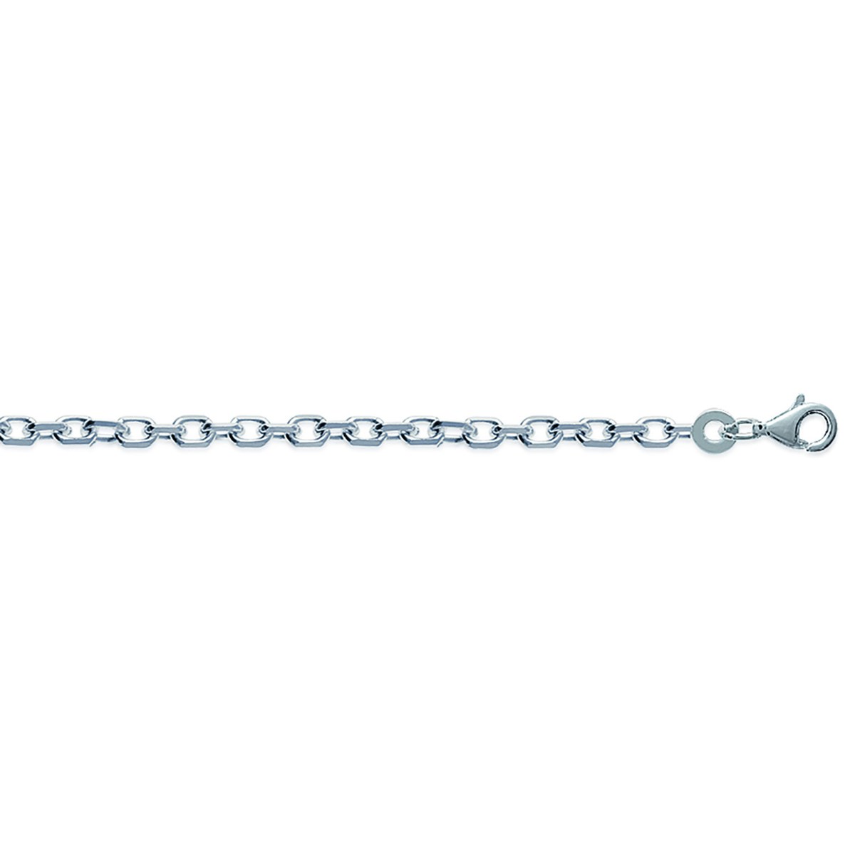 Chaîne Brillaxis maille forçat argent rhodié 45cm