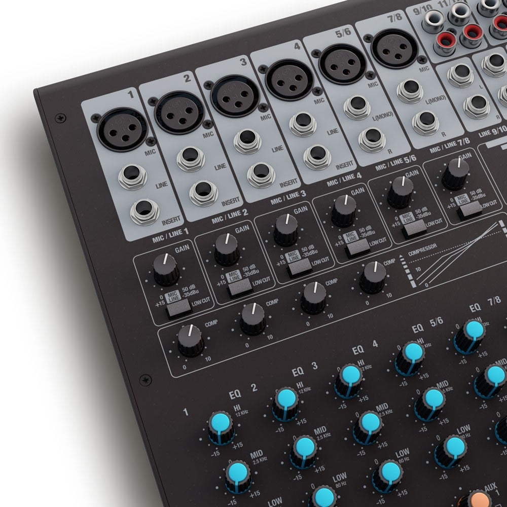 LD Systems VIBZ 12 DC 12-kanaals mixer met DFX en compressor