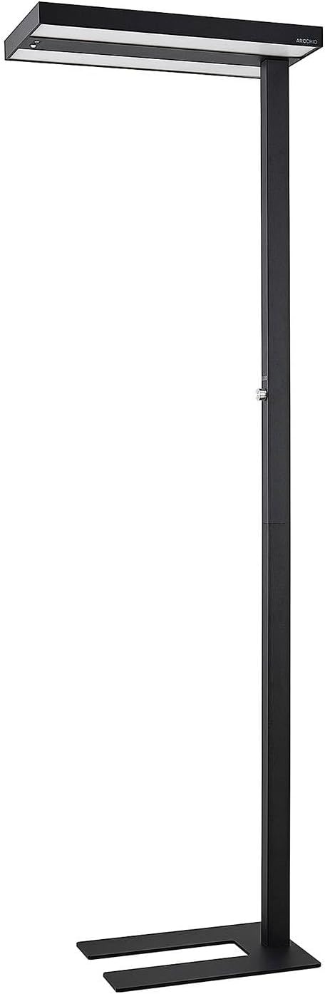 Arcchio LED Büro Stehlampe dimmbar, Bewegungsmelder Tageslichtsensor Bürolampe Up and Down 8000lm 4000K Standleuchte Deckenfluter Home Office