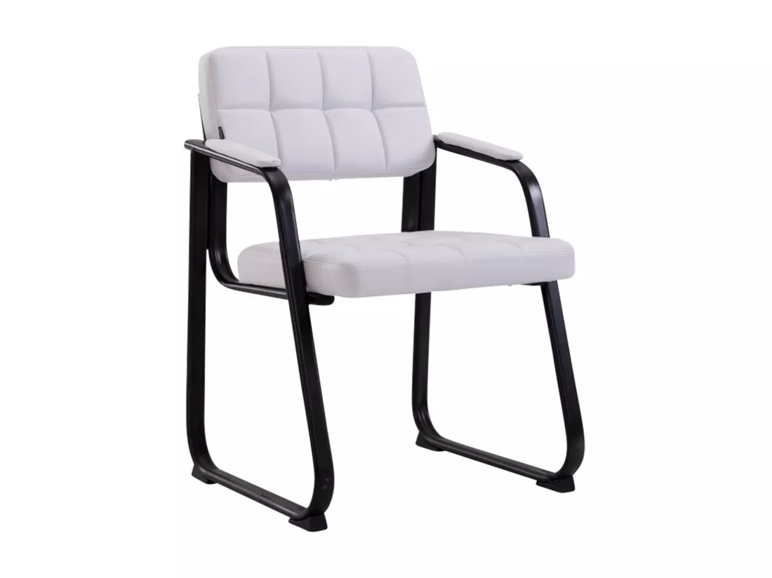 Lot de 2 chaises avec accoudoirs - Similicuir - Blanc - Canada B