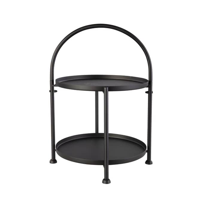 Beistelltisch - Metall - schwarz - ca. 45 cm hoch - Ø ca. 35 cm