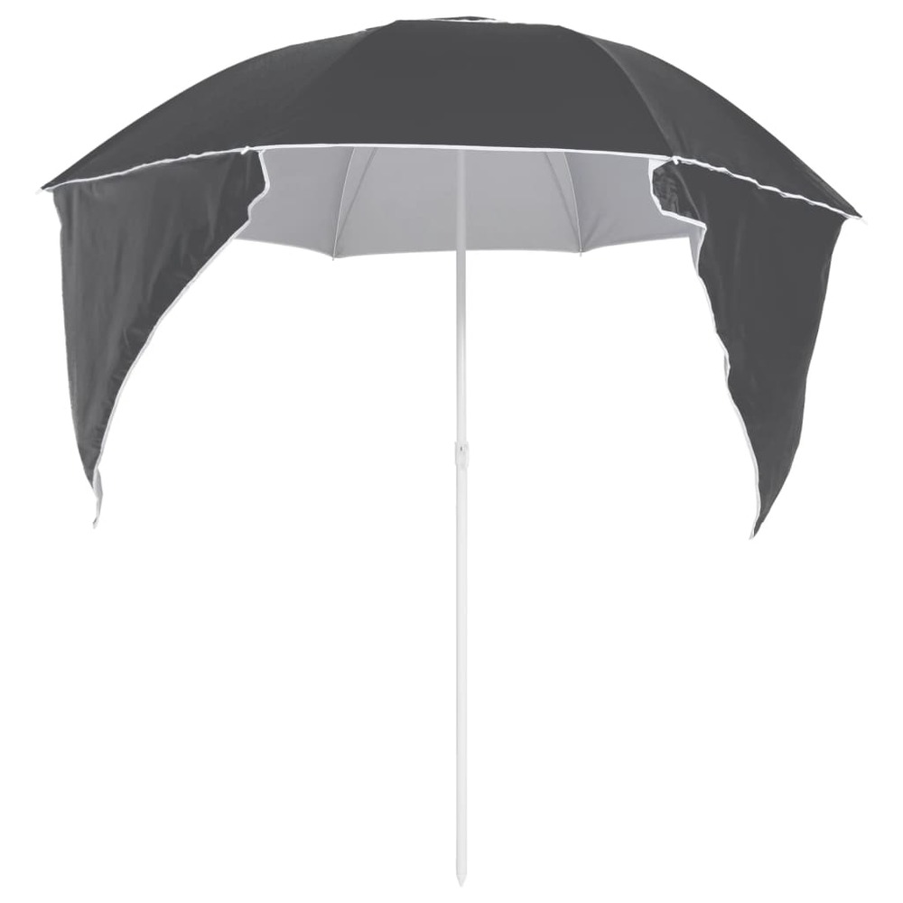 Parasol de plage avec parois latérales 215 cm anthracite