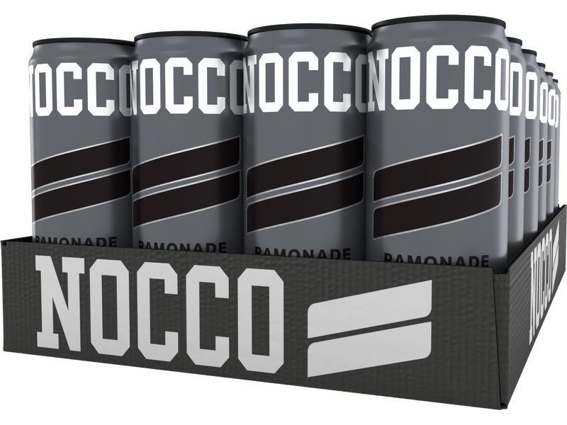 NOCCO Sportgetränk Ramonade 330 ml, 24er-Pack Kohlensäurehaltiges Getränk mit Koffein, Grüntee-Extrakt und Vitaminen