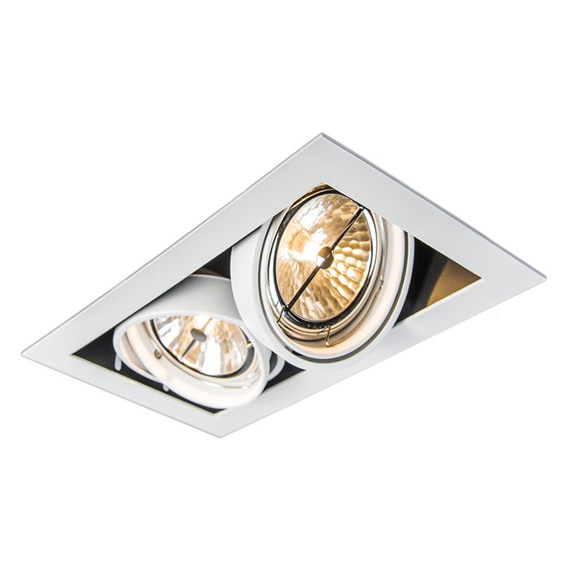 Set van 6 Inbouwspot wit AR111 verstelbaar 2-lichts - Oneon