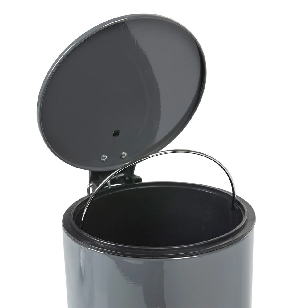 Poubelle salle de bain grise foncé 3 L