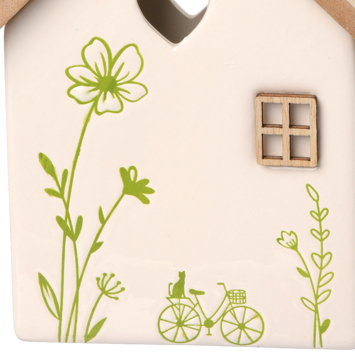 My Home Kleines Deko-Haus aus Keramik weiss