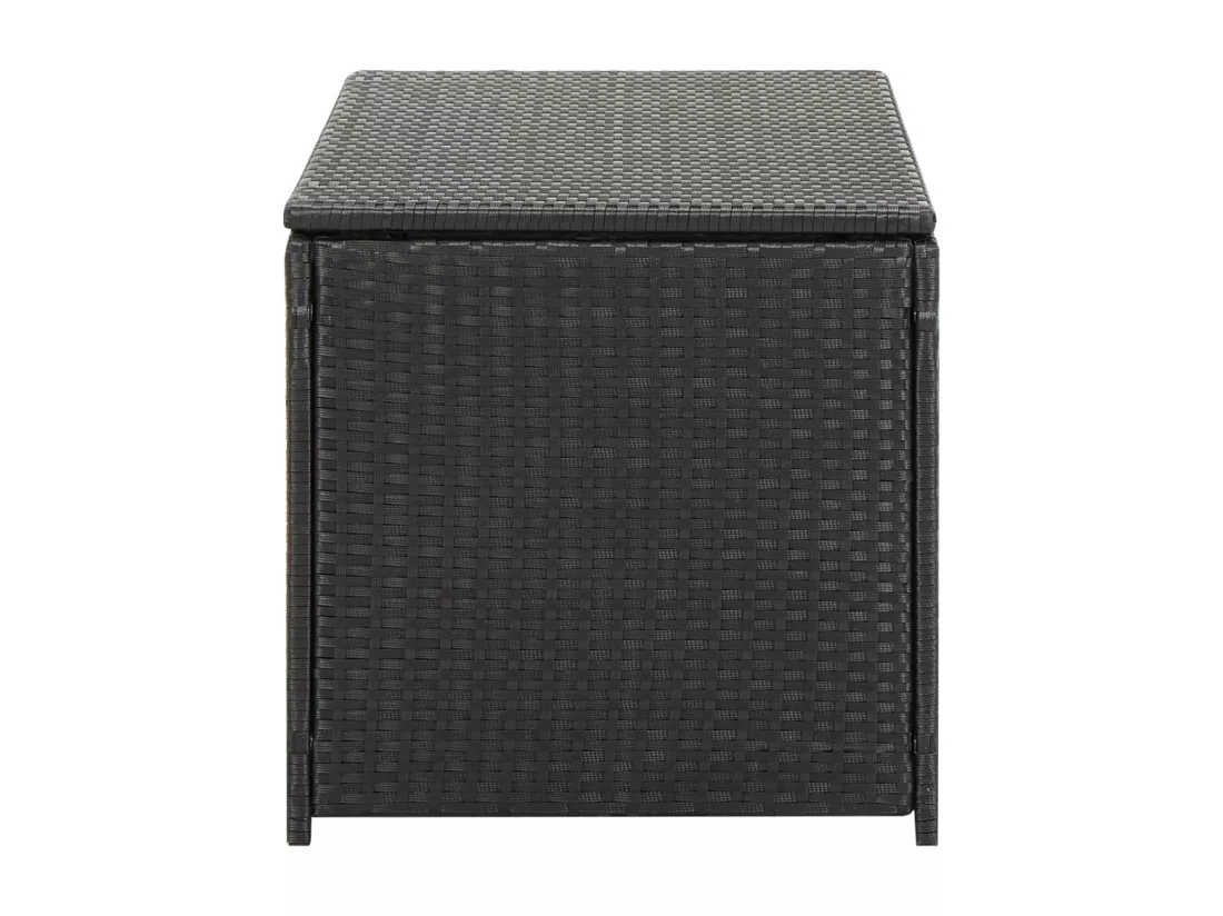 Boîte de rangement de jardin résine tressée 100x50x50 cm noir
