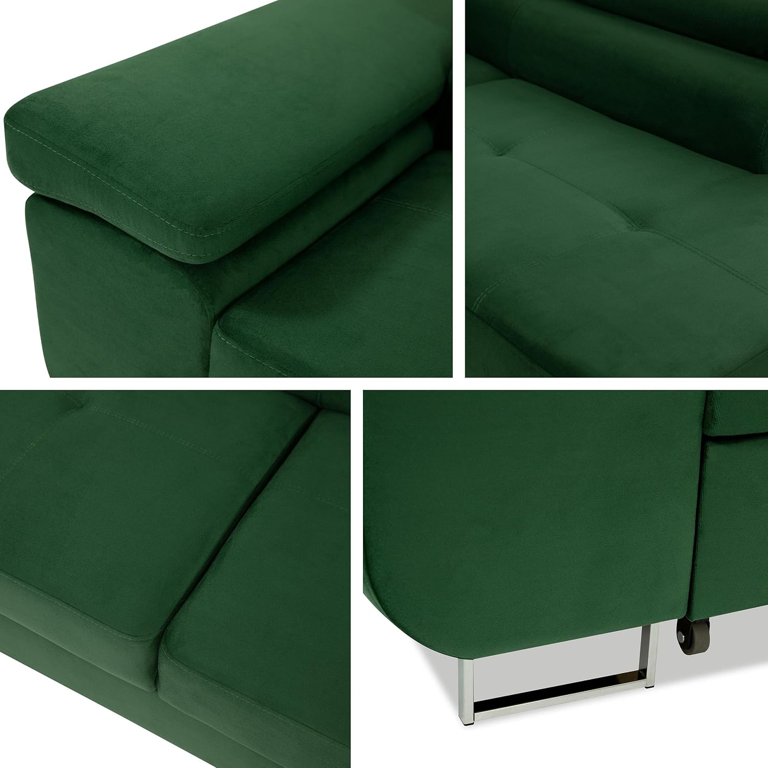 Mirjan24 Ecksofa Torezio mit Bettkasten, Einstellbare Kopfstützen, Sofa mit Schlaffunktion, Eckcouch für Wohnzimmer, Polsterecke, L-Form Couch mit Bettfunktion (Manila 16, Seite: Rechts)