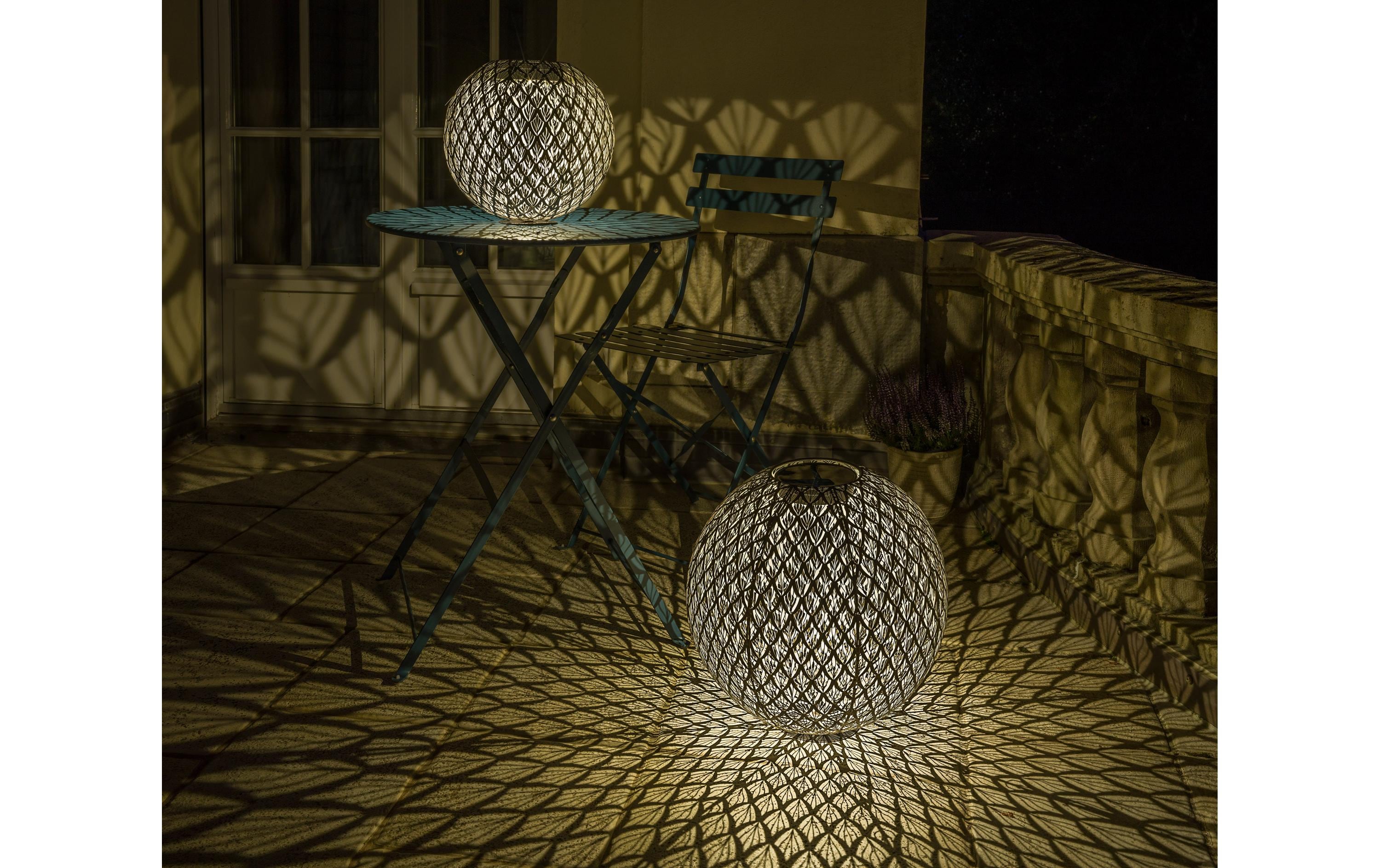 Windlicht Solar Antic Ball Emilia, Ø 30 cm, MarineblauSolarleuchte zum Aufstellen