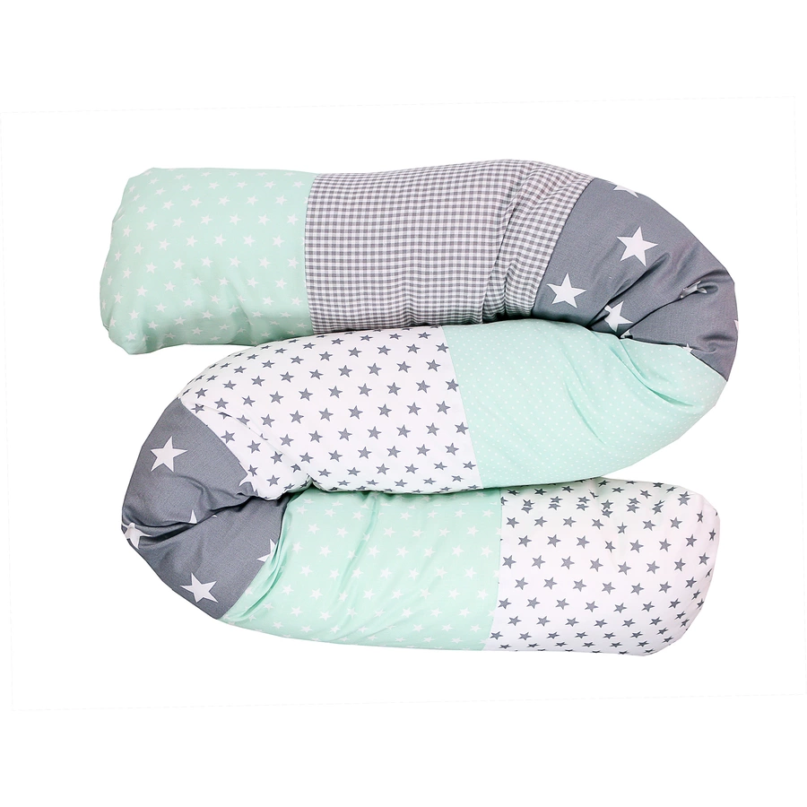 Ullenboom Baby-Bettschlange Mint Grau 160 cm