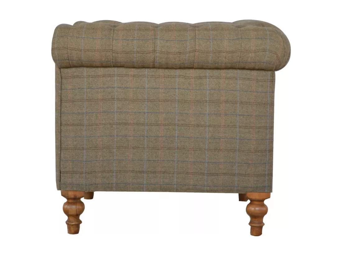 Chesterfield 2 places en tissu multi-tweed