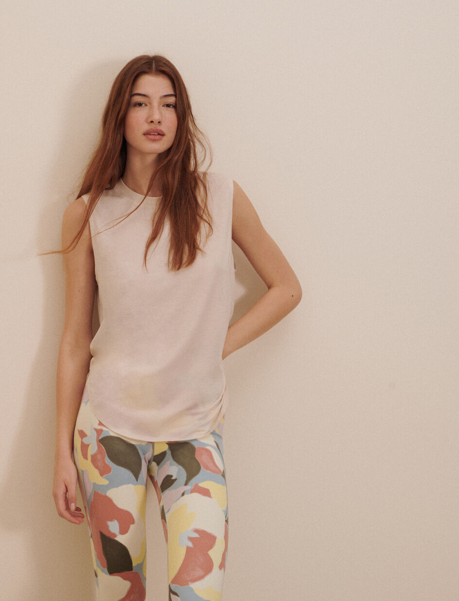 T-shirt sans manches - beige