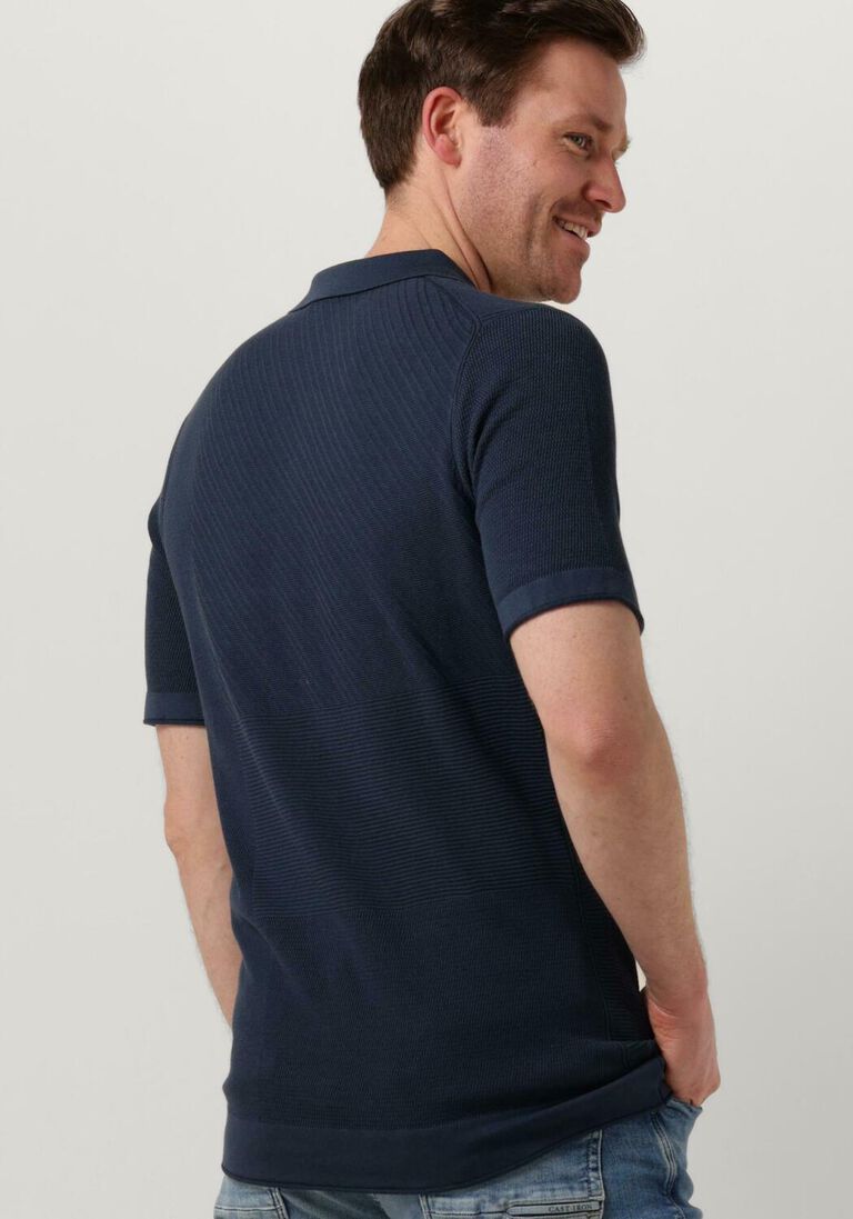 CAST IRON donkerblauwe cast iron polo short sleeve polo cotton modal