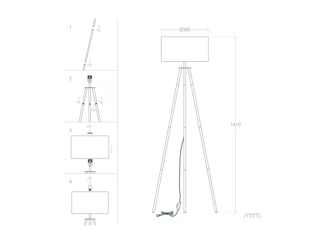 Lampadaire Kathathu Noir