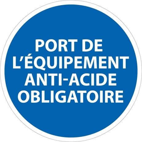 Panneau EPI Anti-acide obligatoire ISO 7010 sécurité