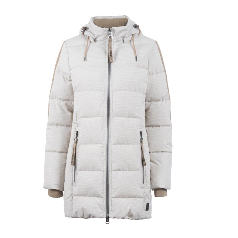 Gewatteerde beige winterjas parka Soquesto soft taupe melange
