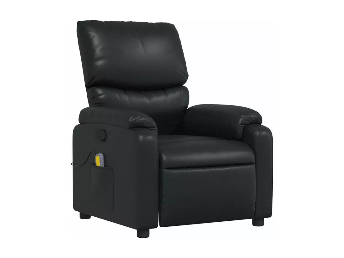 Fauteuil de massage inclinable Noir Similicuir