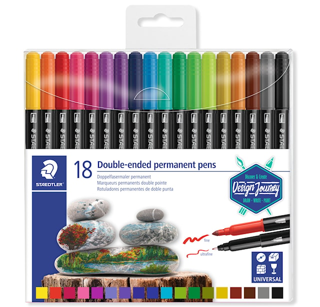 Permanent tusj Dobbel spiss Design Journey 18 stk Staedtler