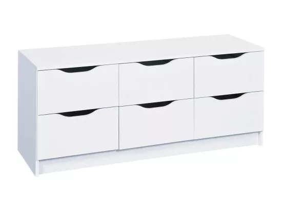 JENNY - Commode 6 Tiroirs Coloris Blanc