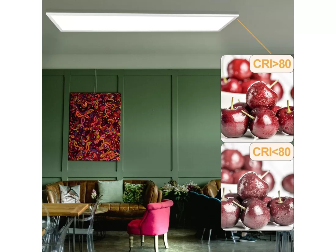 NETTLIFE Plafonnier LED Blanc Dimmable Panneau 120x30CM avec Télécommande 48W Veilleuse Moderne Lampe de Chambre pour Salon Bureau Cuisine